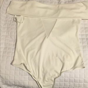 White off the shoulder body suit